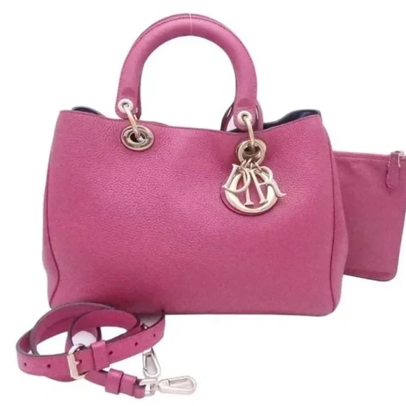 Christian Dior Pink/Magenta Lady Dior Bag Rare - Picture 2 of 11